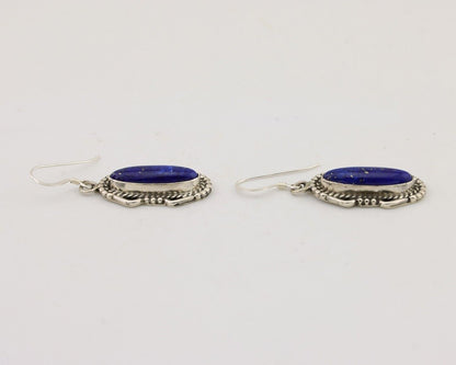 Navajo Dangle Earrings 925 Silver Lapis Lazuli Native American Artist C.80's
