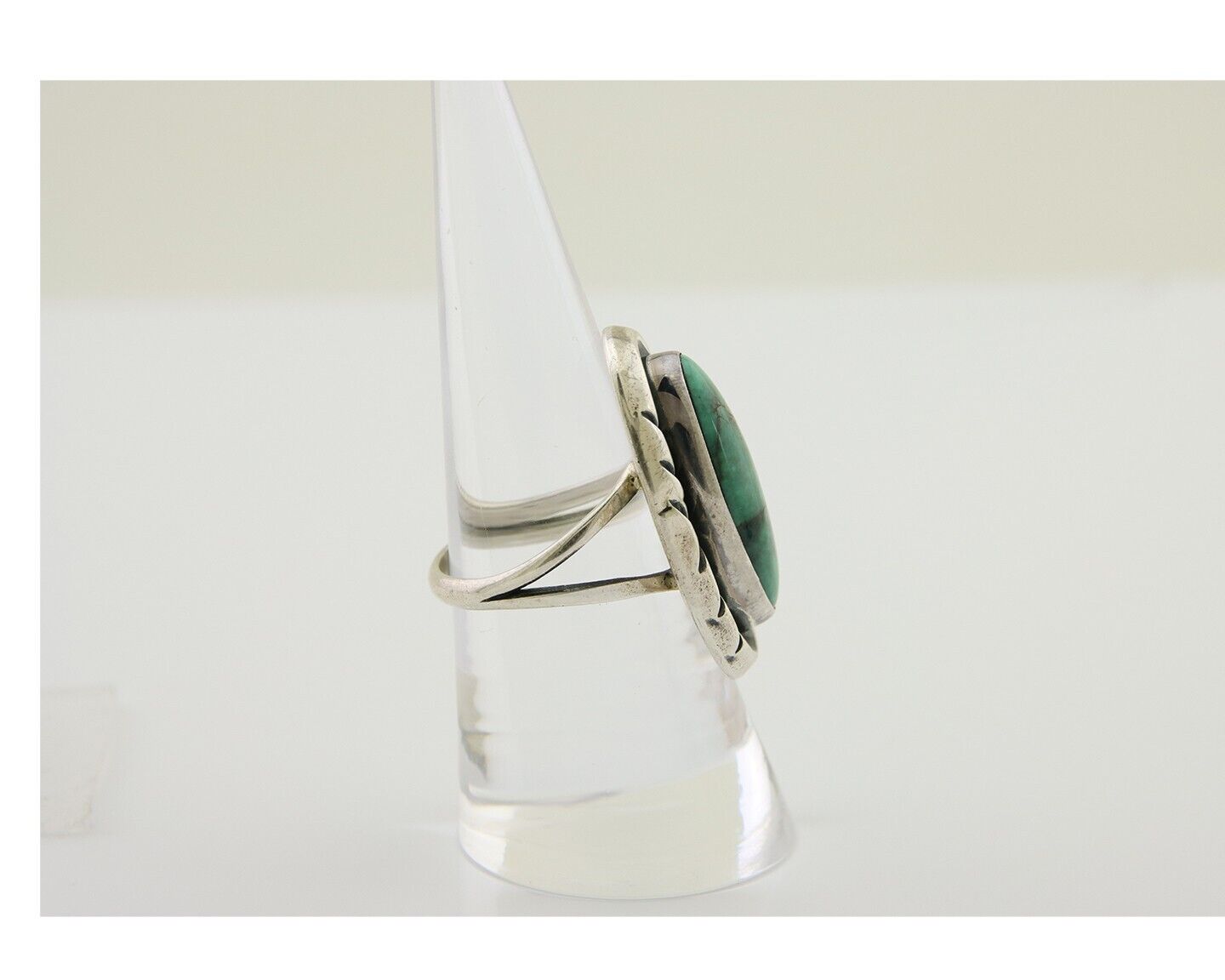 Navajo Ring 925 Silver Turquoise Artist Siged Herbert Cayatineto C.80's