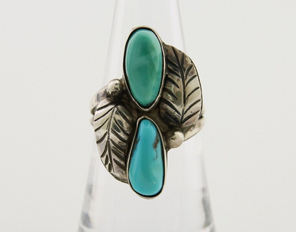 Navajo Ring 925 Silver Natural Blue Turquoise Native American Artist C.80's
