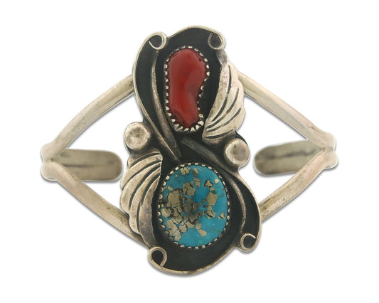 Vintage Navajo Bracelet 925 Silver Handmade Authentic Gemstone Traditional