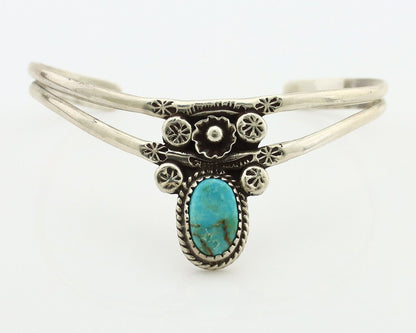 Navajo Bracelet 925 Silver Kingman Turquoise Artist Native American C.80's