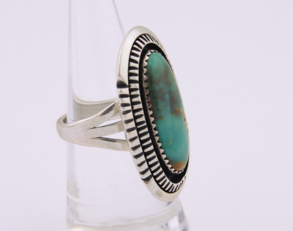 Navajo Ring 925 Silver Natural Blue Turquoise Native American Artist C.80's