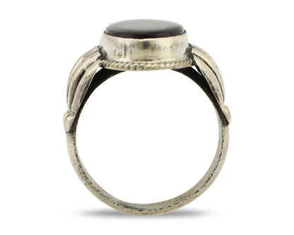 Navajo Handmade Ring 925 Silver Natural High Grade Fire Opal Native Artist C.80s