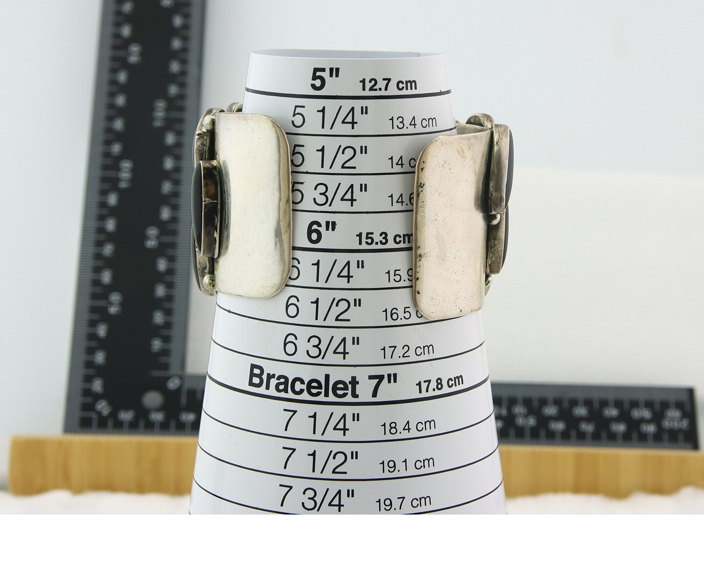 Vintage Navajo Bracelet 925 Silver Onyx Traditional Handmade Native American