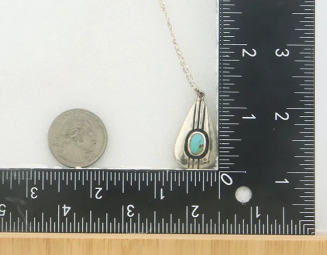 Navajo Necklace Sterling Silver Natural Blue Turquoise Vintage