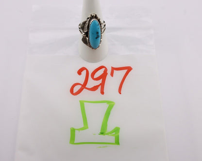 Navajo Ring 925 Silver Sleeping Beauty Turquoise Signed SC C.80's