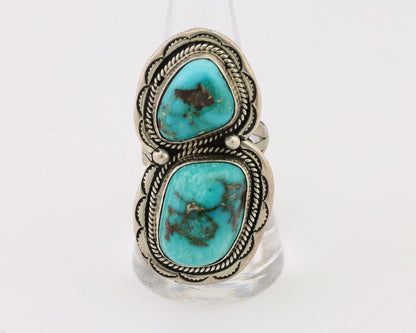 Navajo Handmade Ring 925 Silver Natural Tuquoise Artist Signed Tom Willeto C.80s