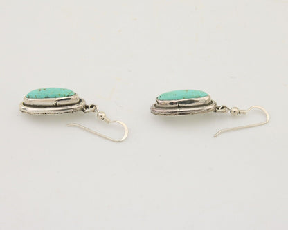 Navajo Dangle Earrings 925 Silver Natural Blue Turquoise Native Artist C.80's