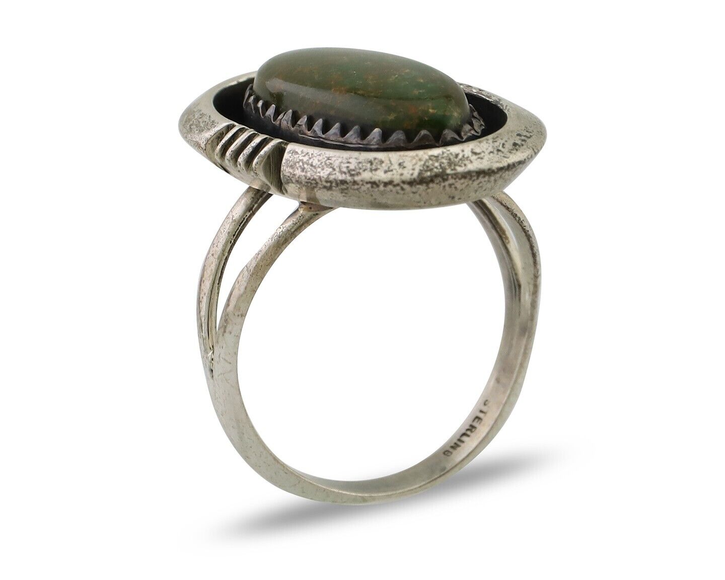 Navajo Ring 925 Silver Natural Turquoise Native American Artist C.80's