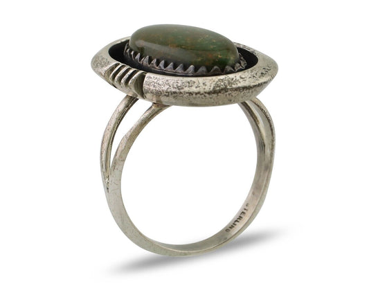Navajo Ring 925 Silver Natural Turquoise Native American Artist C.80's