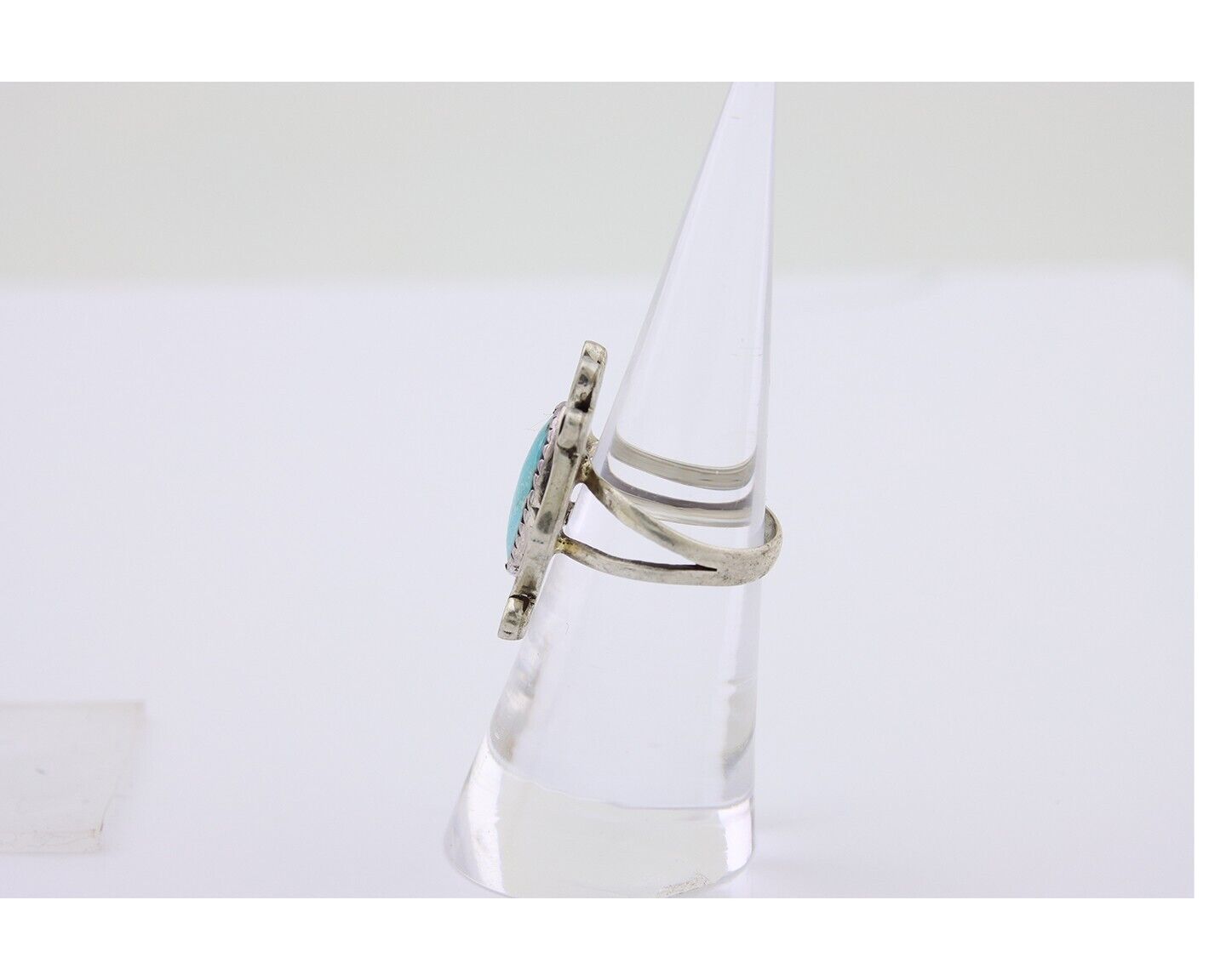 Navajo Handmade Ring 925 Silver Natural Mined Turquoise Artist C.80's