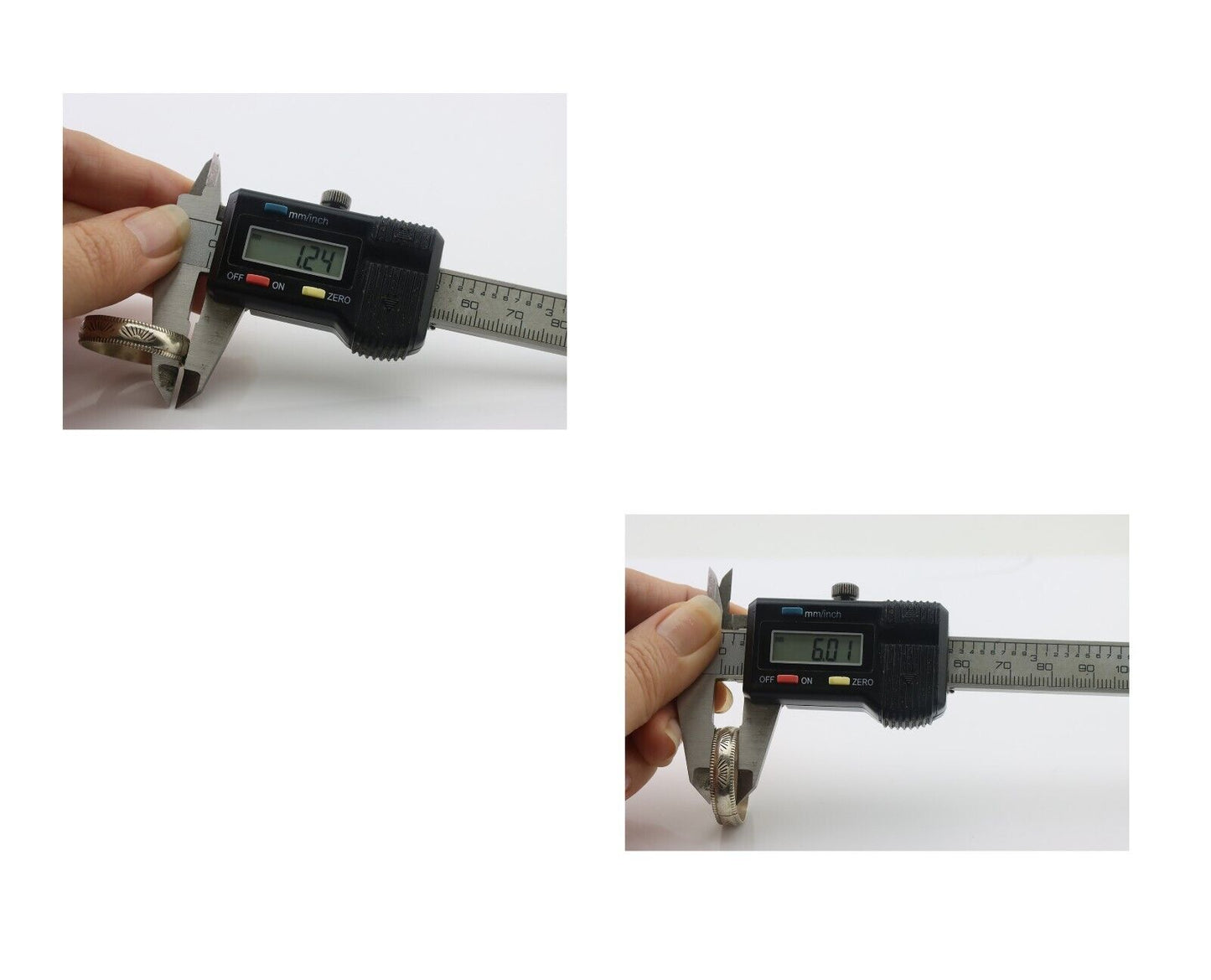 Navajo Hand Stamped Band 925 Silver 6.0 mm Signed Larry Chavez Size 12.75 C.80's