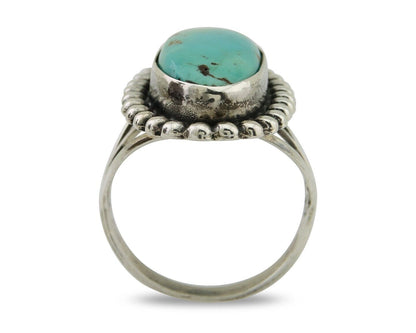 Navajo Shield Ring 925 Silver Arizona Turquoise Native Artist C.80's