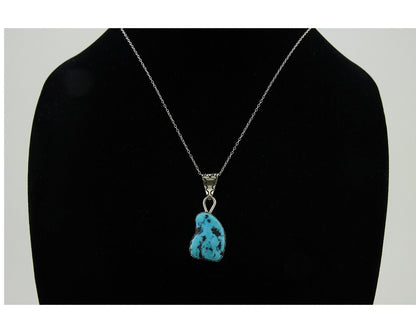 Navajo Necklace 925 Silver Blue Turquoise Artist Signed Tony Guerro C.80's