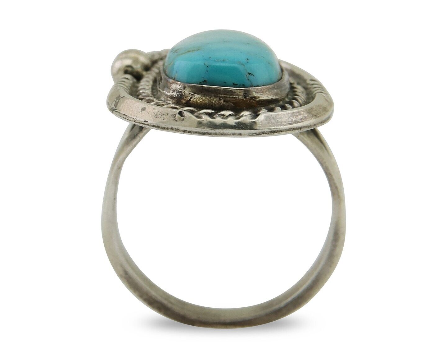 Navajo Handmade Ring 925 Silver Turquoise Native Artist C.80's