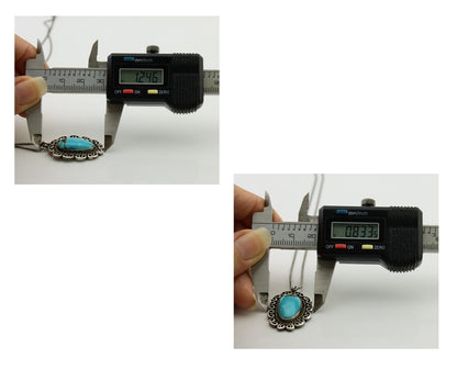 Navajo Pendant 925 Silver Natural Turquoise Signed Wayne Etsitty C.90s