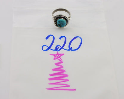 Navajo Ring 925 Silver Sleeping Beauty Turquoise Signed IROYBAI C.80's