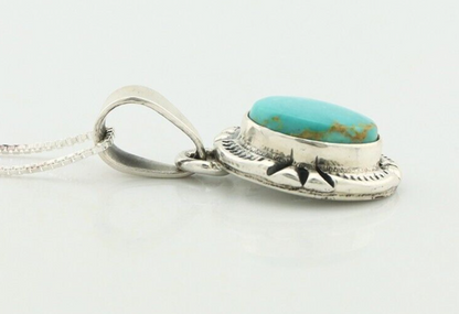 Navajo Necklace 925 Silver Arizona Turquoise Handmade Signed Gecko C.90's
