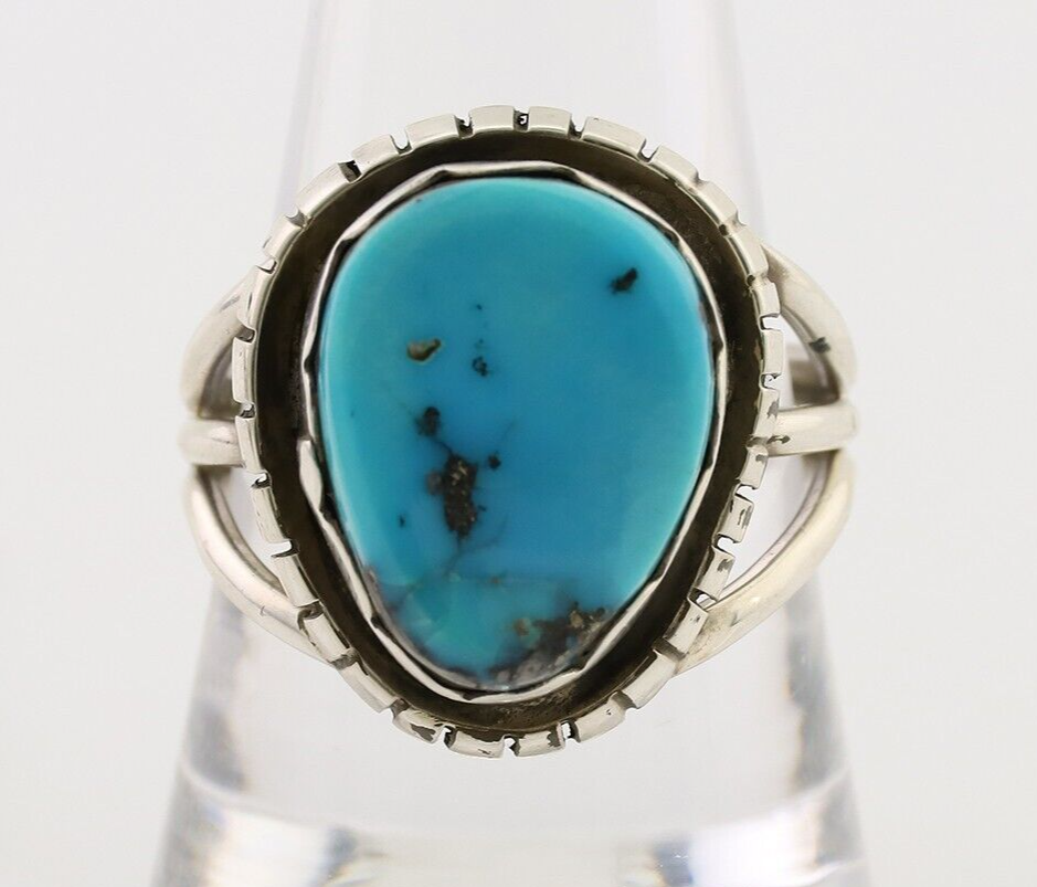 Navajo Handmade Ring 925 Silver Turquoise Artist Signed Tony Guerro C.80's