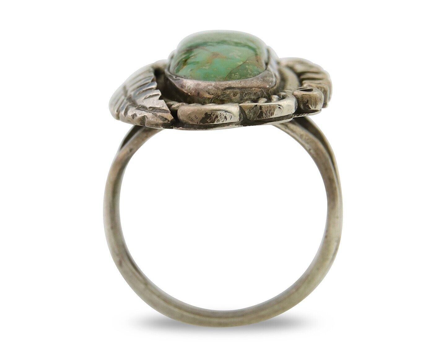 Navajo Ring .925 Sterling Blue Turquoise Artist Signed R Yazzie C.80's