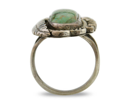 Navajo Ring .925 Sterling Blue Turquoise Artist Signed R Yazzie C.80's