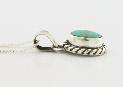 Navajo Necklace 925 Silver Natural Kingman Turquoise Native Artist C.2008