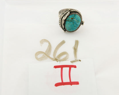 Mexican Handmade Ring 925 Sterling Natural Mined Turquoise C.80's Size 7.25+