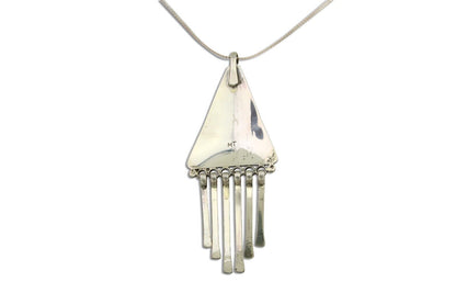 Navajo Necklace 925 Silver Natural Turquoise Artist Signed MT C.80's