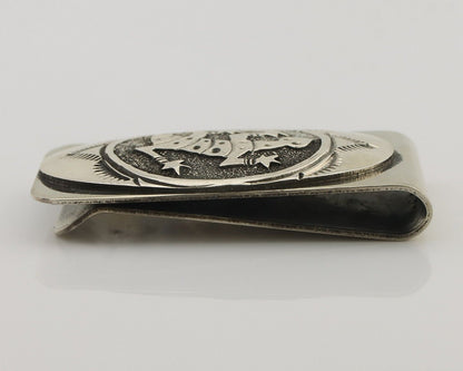 Navajo Lizard Money Clip .925 Silver & .999 Nickle Signed Gibson Gene C.80's