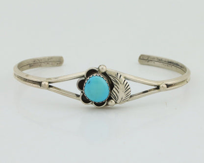 Navajo Bracelet 925 Silver Sleeping Beauty Turquoise Native American Artist C80s
