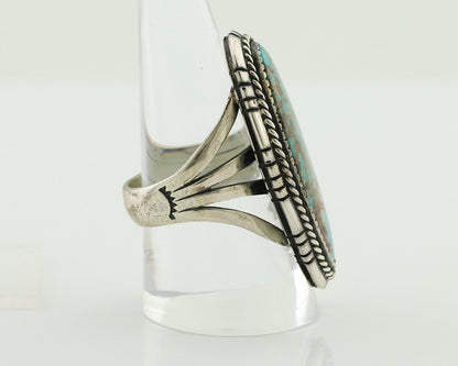 Navajo Handmade Ring 925 Silver Natural Turquoise Artist Signed TS C.80's