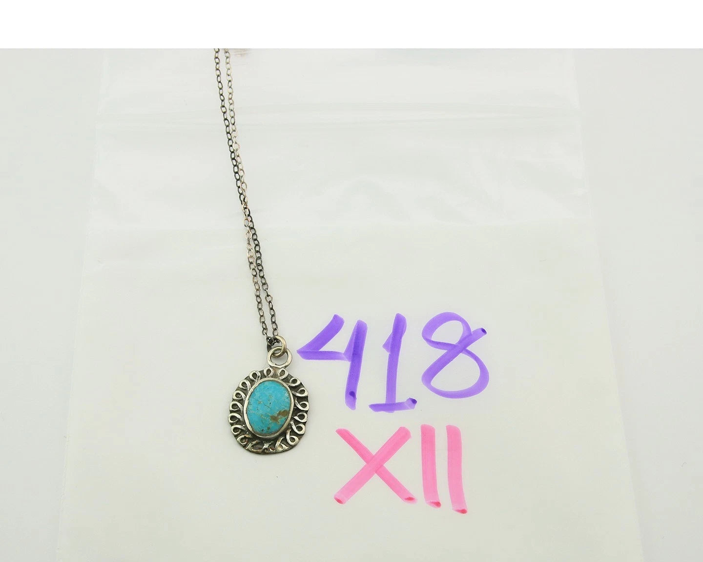 Navajo Necklace Sterling Silver Natural Blue Turquoise Handmade Vintage