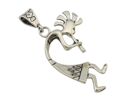Navajo Kokopelli Pendant 925 Sterling Silver Artist Signed Masha C.80's