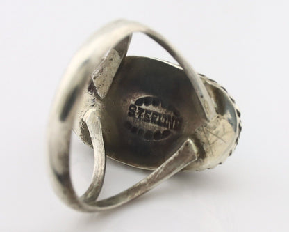 Navajo Ring .925 Silver Natural Kingman Turquoise Native American Signed C.80's