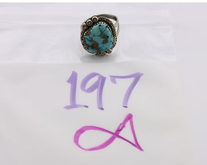 Navajo Ring 925 Silver Blue Turquoise Artist Signed Roy Buck C.80's
