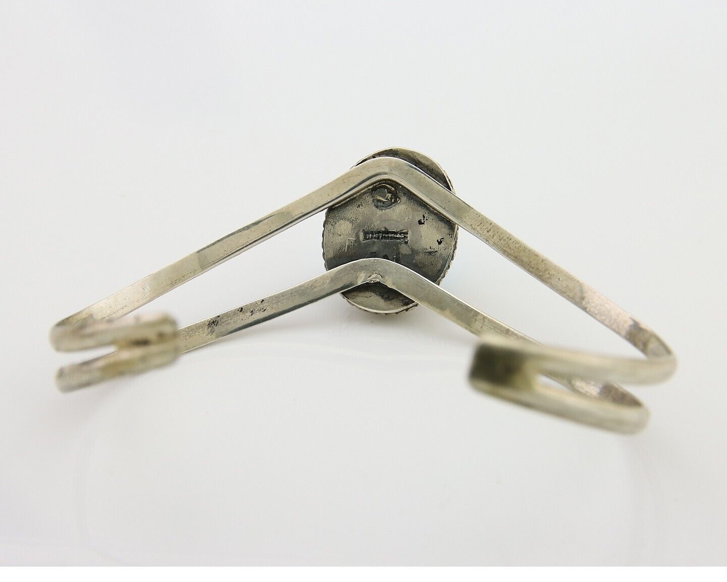 Navajo Bracelet 925 Silver Cuff Turquoise Handmade Artist Signed MC C.80's