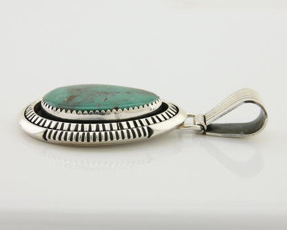 Navajo Pendant 925 Silver Natural Turquoise Artist Signed Lidia Begay C.80's