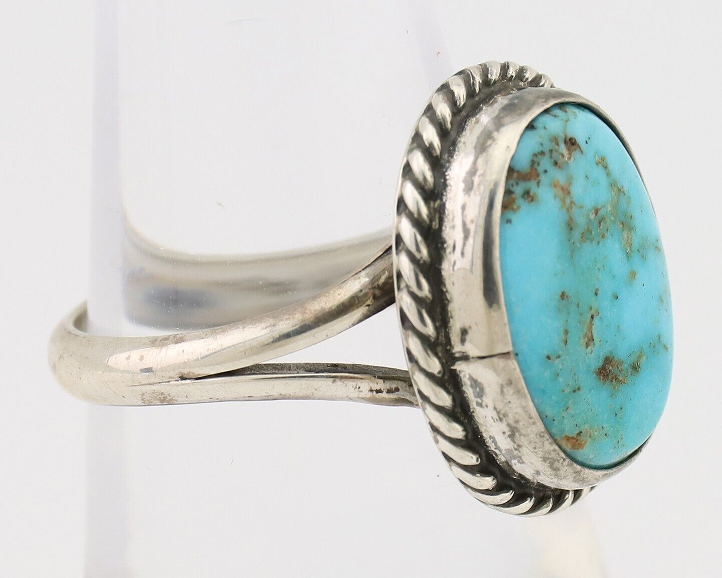 Navajo Handmade Ring 925 Silver Turquoise Artist Signed CM C.80's
