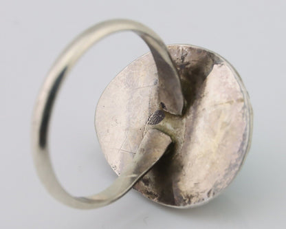 Navajo Ring 925 Silver Natural Turquoise Native American Artist C.80's