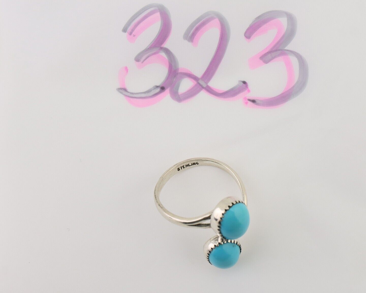 Navajo Handmade Ring 925 Silver Turquoise Native American Artist C.80's
