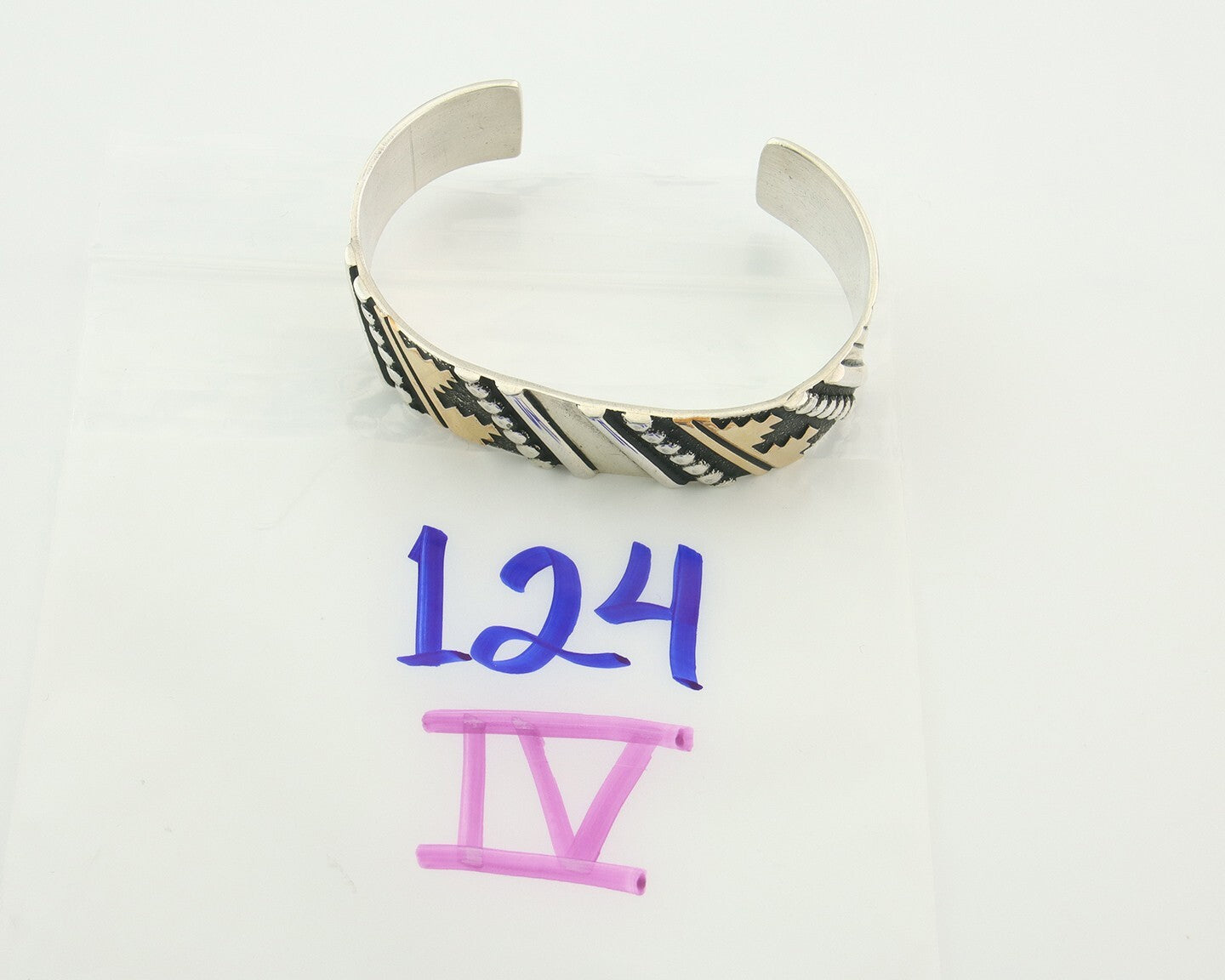 Navajo Bracelet Gold & 925 Silver Handmade 16 mm Wide Signed Thomas Singer C80s