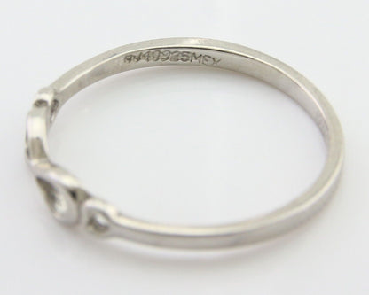 Infinity Heart Promise Ring 925 Solid Silver Size 7.0