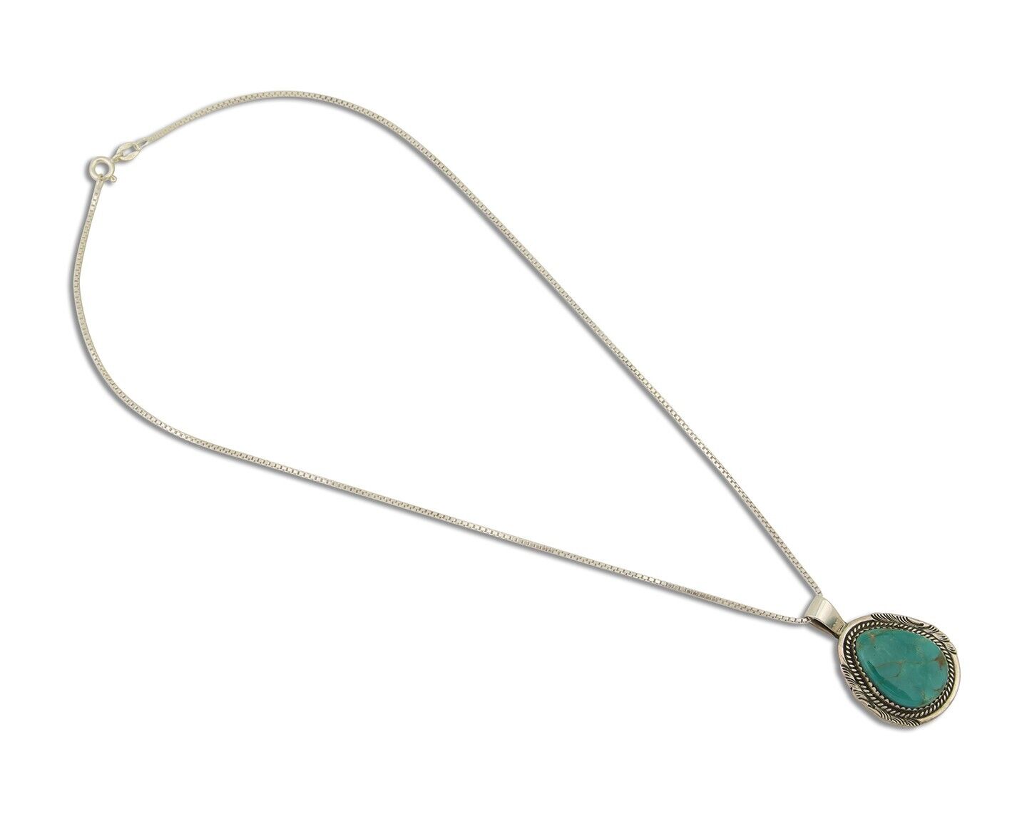 Navajo Necklace 925 Silver Natural Turquoise Artist Signed Mike Begay C.80's