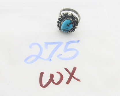 Navajo Ring 925 Sterling Natural Turquoise Native Artist C.80's Size 5.75