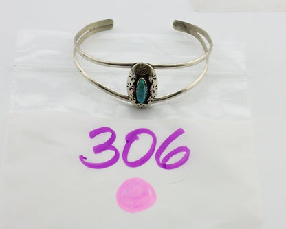 Navajo Bracelet 925 Silver Kingman Turquoise Artist Signed IJC C.80's