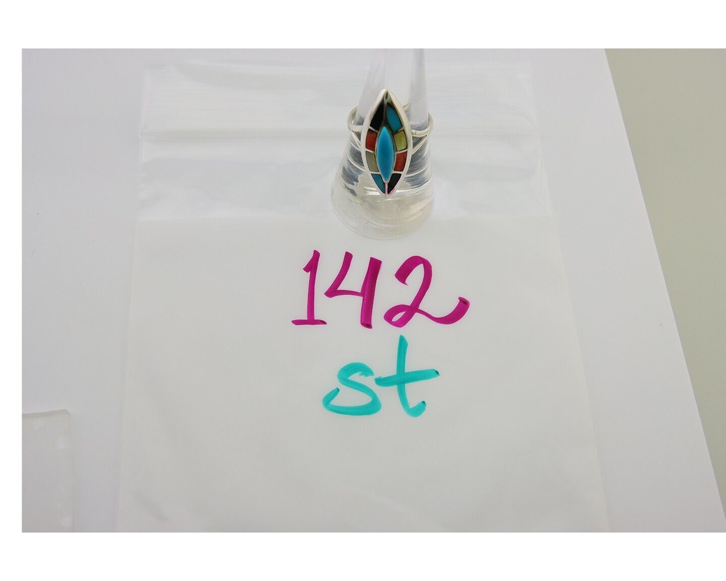 Navajo Ring 925 Silver Turquoise Shell Onyx Spiney Oyster Native Artist C80's