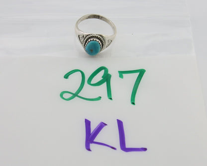 Navajo Ring 925 Silver Natural Blue Turquoise Native Artist C.80's