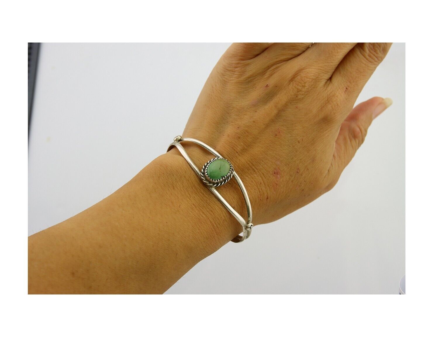 Navajo Cuff Bracelet 925 Silver Turquoise Native American Artist Handmade C.80's