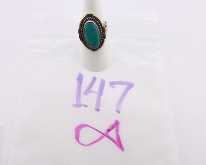 Navajo Ring 925 Silver Natural Turquoise Native Artist Signed M Begay C.80's