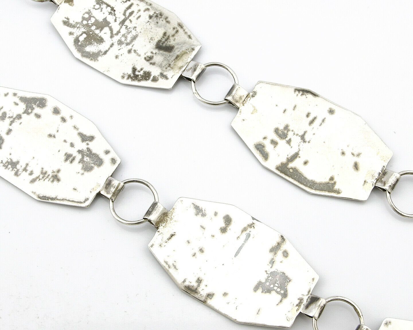 Navajo Concho Belt .925 Silver Pictograph Overlay Signed LE C.1980's